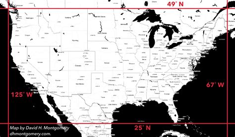 Usa Map With Latitude Lines