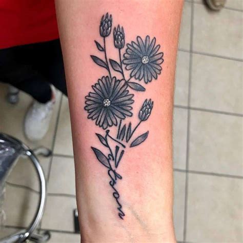 Aster flower tattoo - Eagleviewtattoo.com