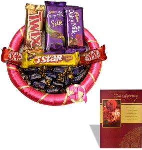 Cadbury Happy Anniversary Card With Choco Delight Hamper Combo Price in ...