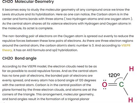 [Solved] The shape of formaldehyde CH2O (C is the central atom), a ...