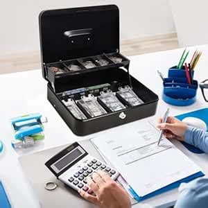 Deoxys Cash Box with Key Money Tray Coin Slot Tray Steel Register For ...