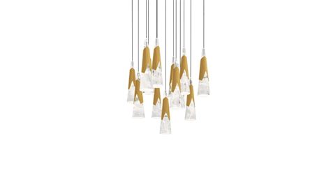 Modern Forms PD-44413S-AB Kilt 13 Light 20" Wide LED Suspension Multi ...