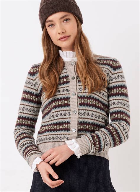 Ash Cashmere Fair Isle Cardigan | Women's Cardigans | Brora