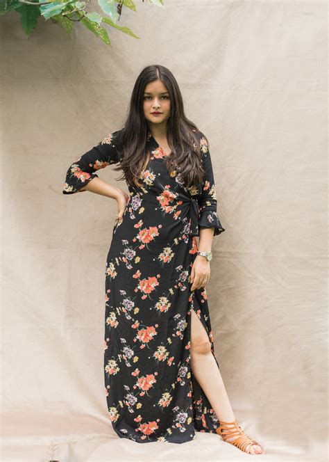 Floral Wrap Style Maxi – Periwinkle Fashion