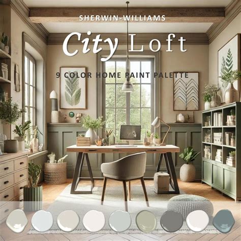 City Loft Paint Color Palette, Sherwin Williams, City Loft Vs Agreeable ...