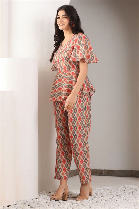 Women Angrakha Top & Palazzo Co-ord Set – Chanting Blue