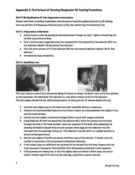 Image result for FIT Test Procedure