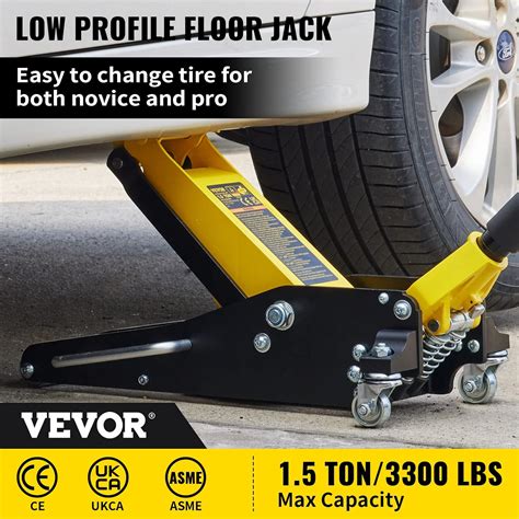 Buy VEVOR Floor Jack, 1.5 Ton/3300 LBS Low Profile Floor Jack, Aluminum ...