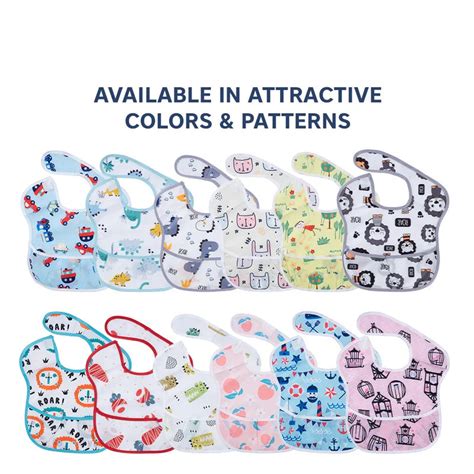 Hopop Waterproof Baby Apron Bib-Transport-With Crumb Catcher-Adjustable ...