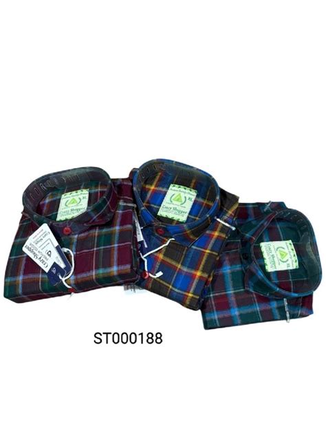 Branded Check Twill Cotton Fabric Shirts - Aseztak