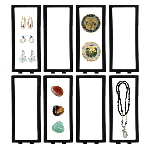 Ndswkr 8 Pack 3d Floating Display Case With Stands Black | Desertcart INDIA