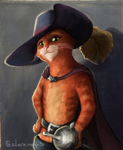 ArtStation - Puss in Boots portrait 😼