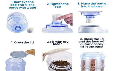 GION 2 Pack Pets Automatic Feeder and Waterer Set, Dogs Cats Food ...