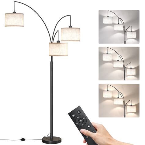 "SUNMORY Modern Arc Floor Lamp, 3 Dimmable Lights with Remote, 78 ...