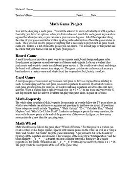 Image result for Create a Math Game Project