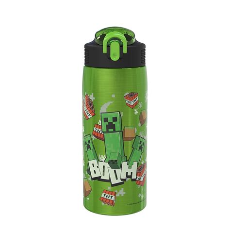 Zak Designs Minecraft Water Bottle for Travel and At Home, 19 oz Vacuum ...