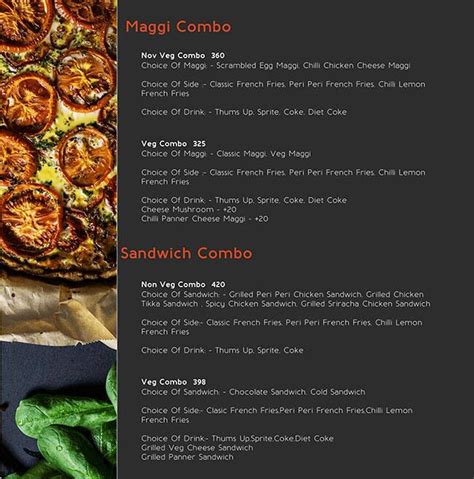 Menu at Fatty Fingers, Hyderabad