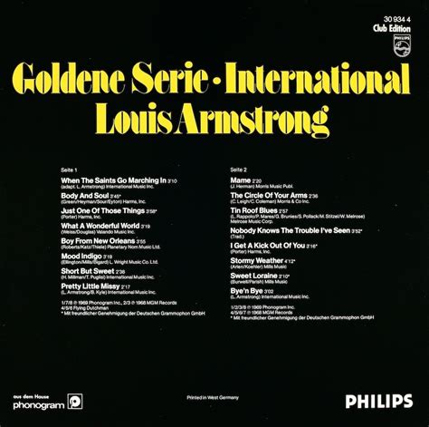 Louis Armstrong – Bertelsmann Vinyl Collection