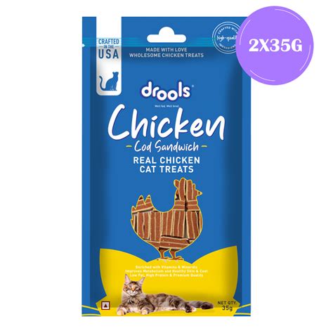 Buy Drools Chicken Cod Sandwich Cat Treats Online | Supertails