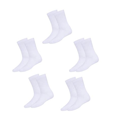 Buy Kvitoe 5 Pair Set White Cotton Socks For Boys And Girls (11-12 ...