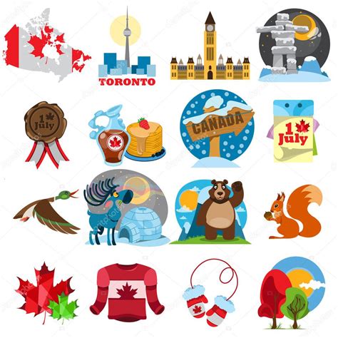 Symbols of Canada set. — Stock Vector © filkusto #110881876