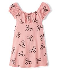 Girls Short Sleeve Print Fit And Flare Dress - PINK | The Children's Place