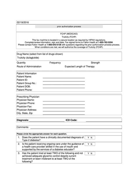 Fillable Online Trulicity Medicaid pharmacy prior authortization ...
