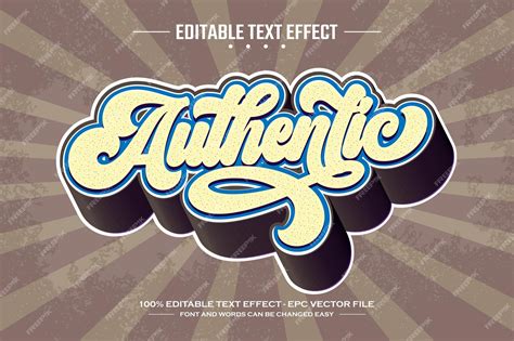 Premium Vector | Authentic 3D editable text effect template