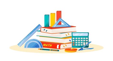 Wiskunde platte concept illustratie. Schoolvak. Formele ...
