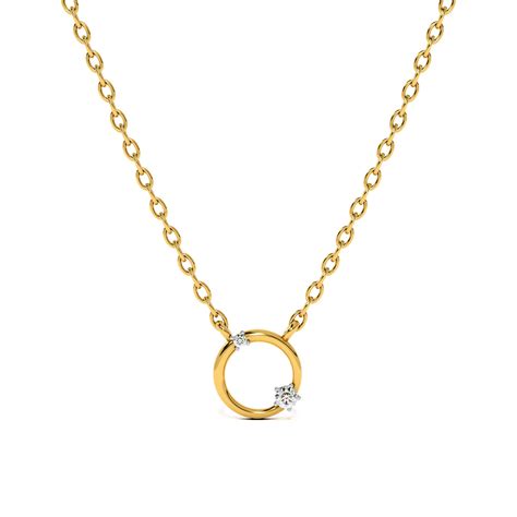 Enclosed Gem 9KT Gold Lab Grown Diamond Necklace – PALMONAS