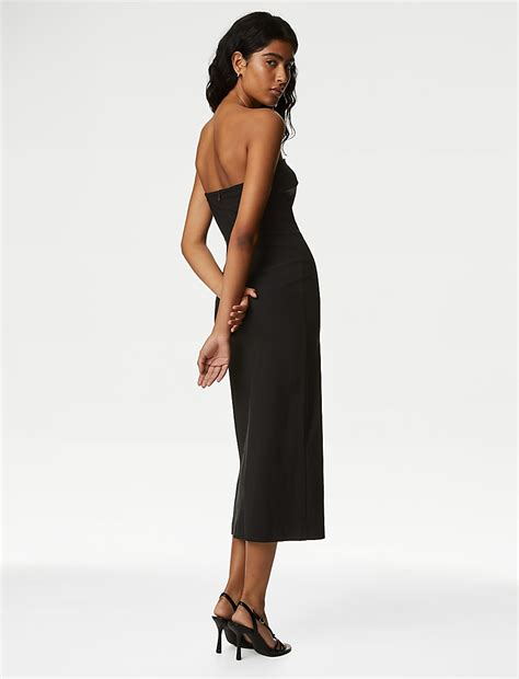 Buy Bandeau Midi Waisted Dress at Marks & Spencer