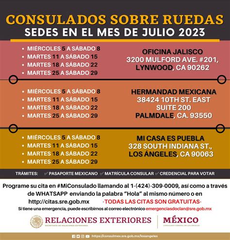 ¿Dónde estará el consulado sobre ruedas en julio de 2023?
