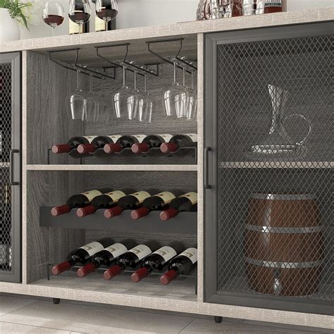 Buy IBF Rustic Liquor Bar Cabinet, Industrial Coffee Bar Cabinet for ...