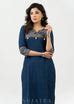 Stylish Navy Blue Cotton Ikat Combination Kurta - Pant Optional – Sujatra