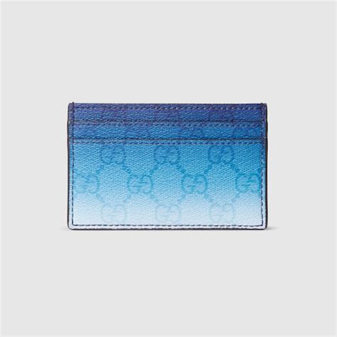 Porte-cartes Gucci Chroma en tissu bleu dégradé | GUCCI® Canada
