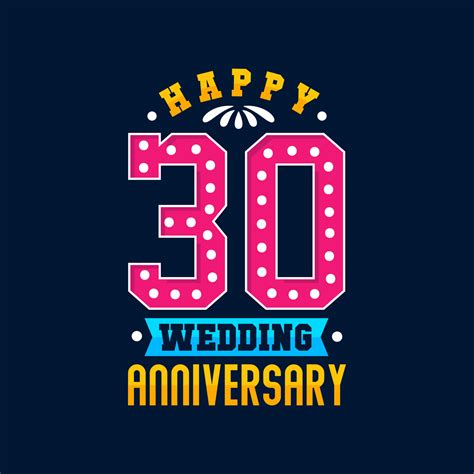 Happy 30th Wedding Anniversary celebration 9647232 Vector Art at Vecteezy