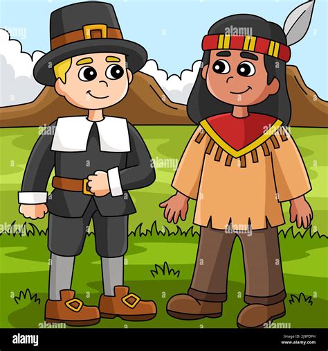 Pilgrims And Indians Clipart