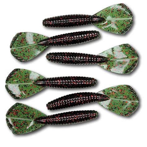 Barracuda Baits 3.5″ Bomber Grub – Flat Beaver/Pad Tail (Split-Tail Option) for Bass, Walleye ...