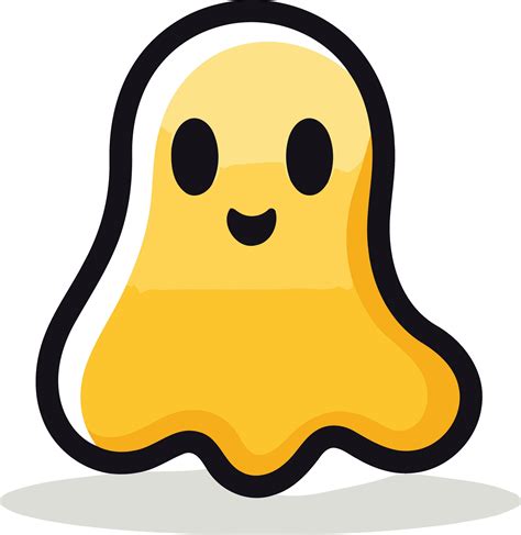 Cheerful Yellow Ghost Cartoon Illustration 49425004 Vector Art at Vecteezy