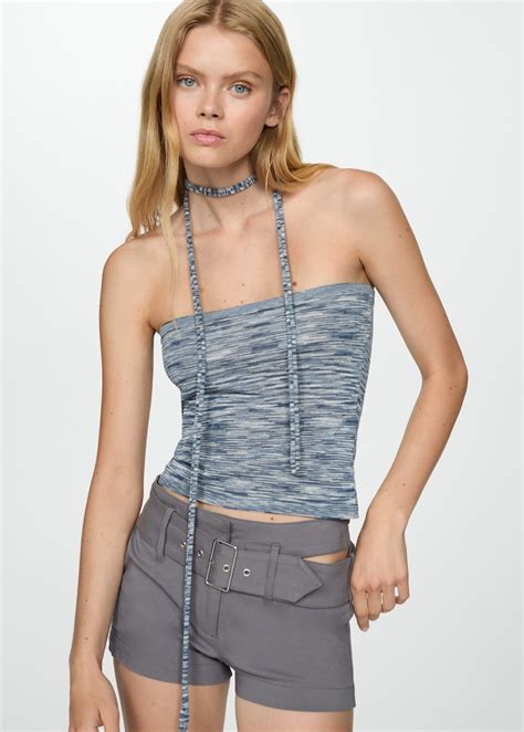 Bandeau choker top - Women | MANGO USA