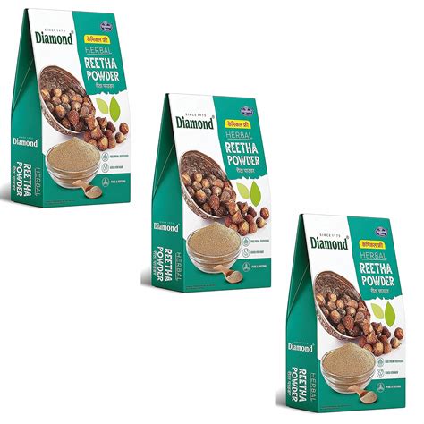 Diamond Herbal Reetha Powder | Chemical Free 150g(Pack of 3) : Amazon ...