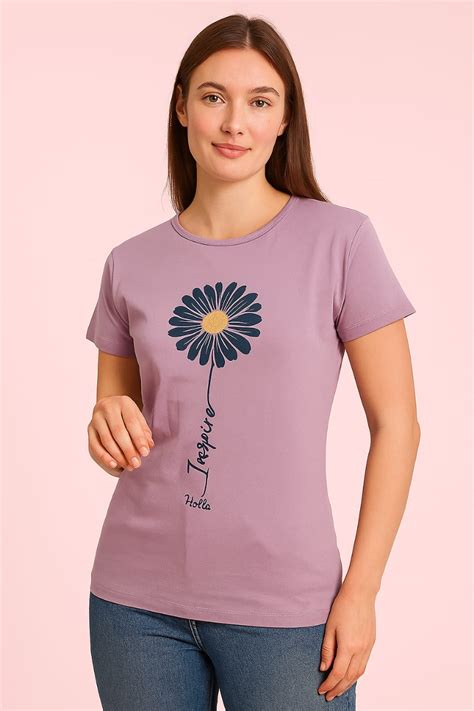 Women's R Neck T-Shirt - Floral – Holla Clothing