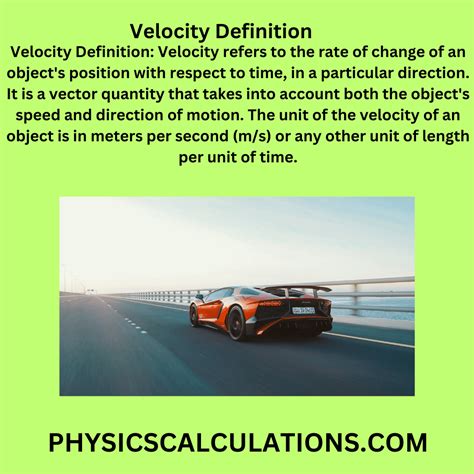 Velocity Definition: What is Velocity?