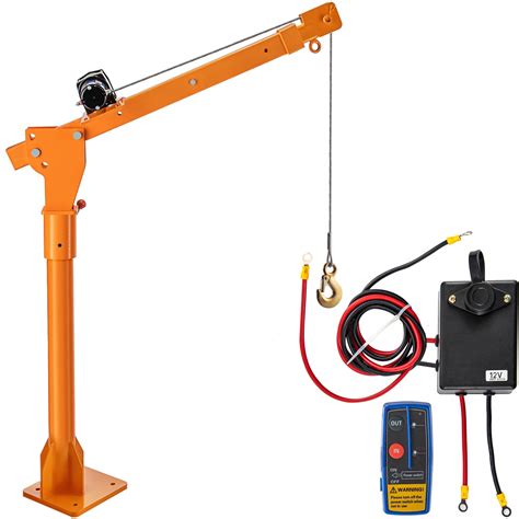 Buy VEVOR Davit Crane, 1100 lbs Truck Crane, Wireless Remote Control ...