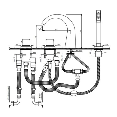 Jaquar 2 Way Thermostatic Bath Tub Filler ARC ARC-GDS-87677 Normal Flow ...