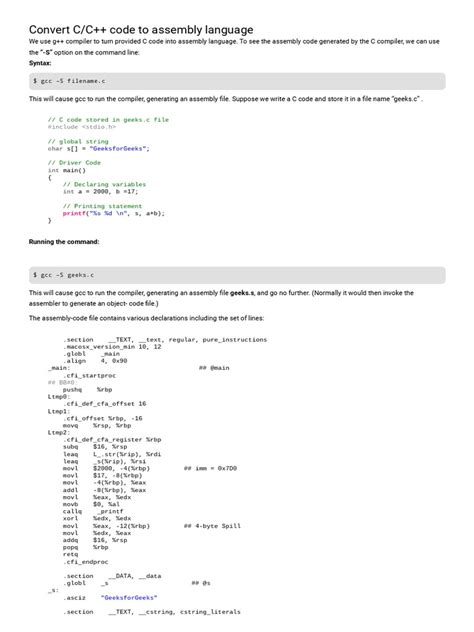 How to Convert C Code to Assembly 的图像结果