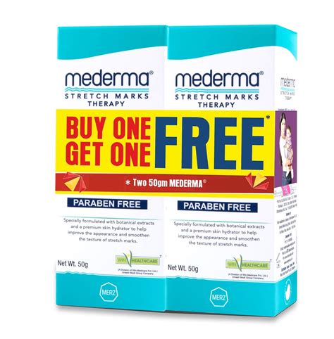 Buy Mederma Stretch Marks Therapy, 50g (Buy 1 Get 1 Free) Online at Low ...