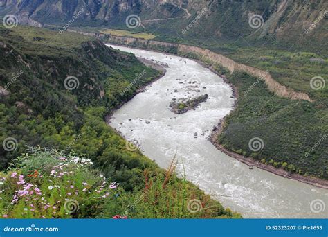 The Brahmaputra river stock image. Image of mountain - 52323207