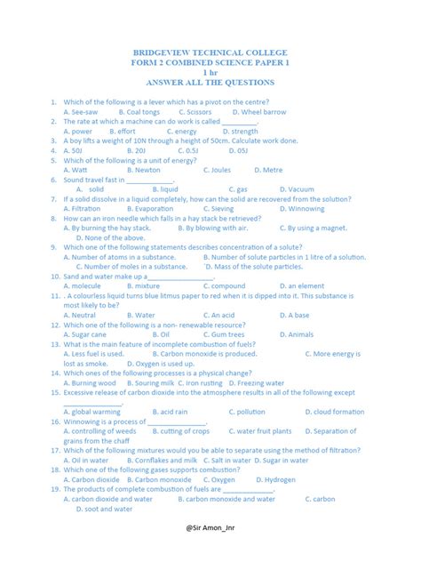 Science Test Paper Form 2 的图像结果