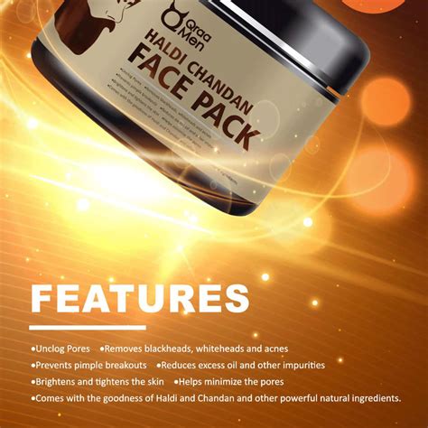Buy QRAA MEN HALDI CHANDAN FACE PACK FOR SKIN BRIGHTENING/DE-TAN WITH ...